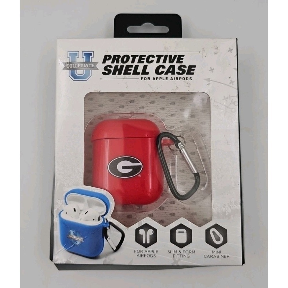 Georgia Bulldogs AirPods Ear Buds Case Cover Clip Holder Red New‎ In Package